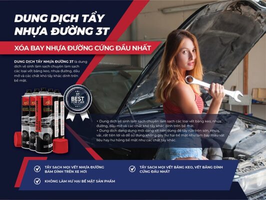 Chai tẩy nhựa đường trên xe