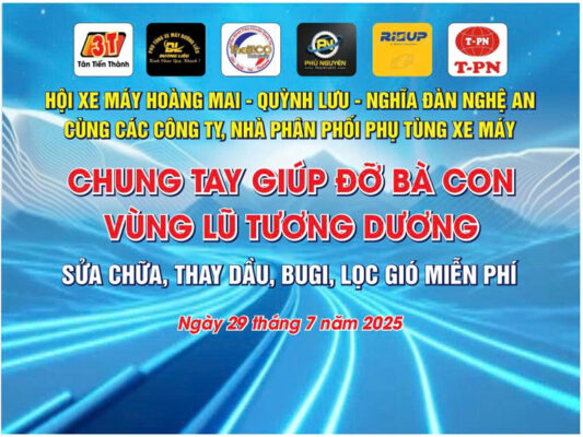 3T hội kỹ thuật xe máy hà nội sửa xe cho bà con nghệ an vùng lũ