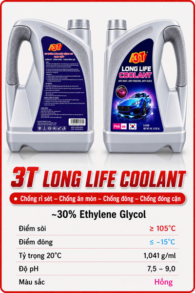Nước làm mát ô tô xe máy 3t chính hãng